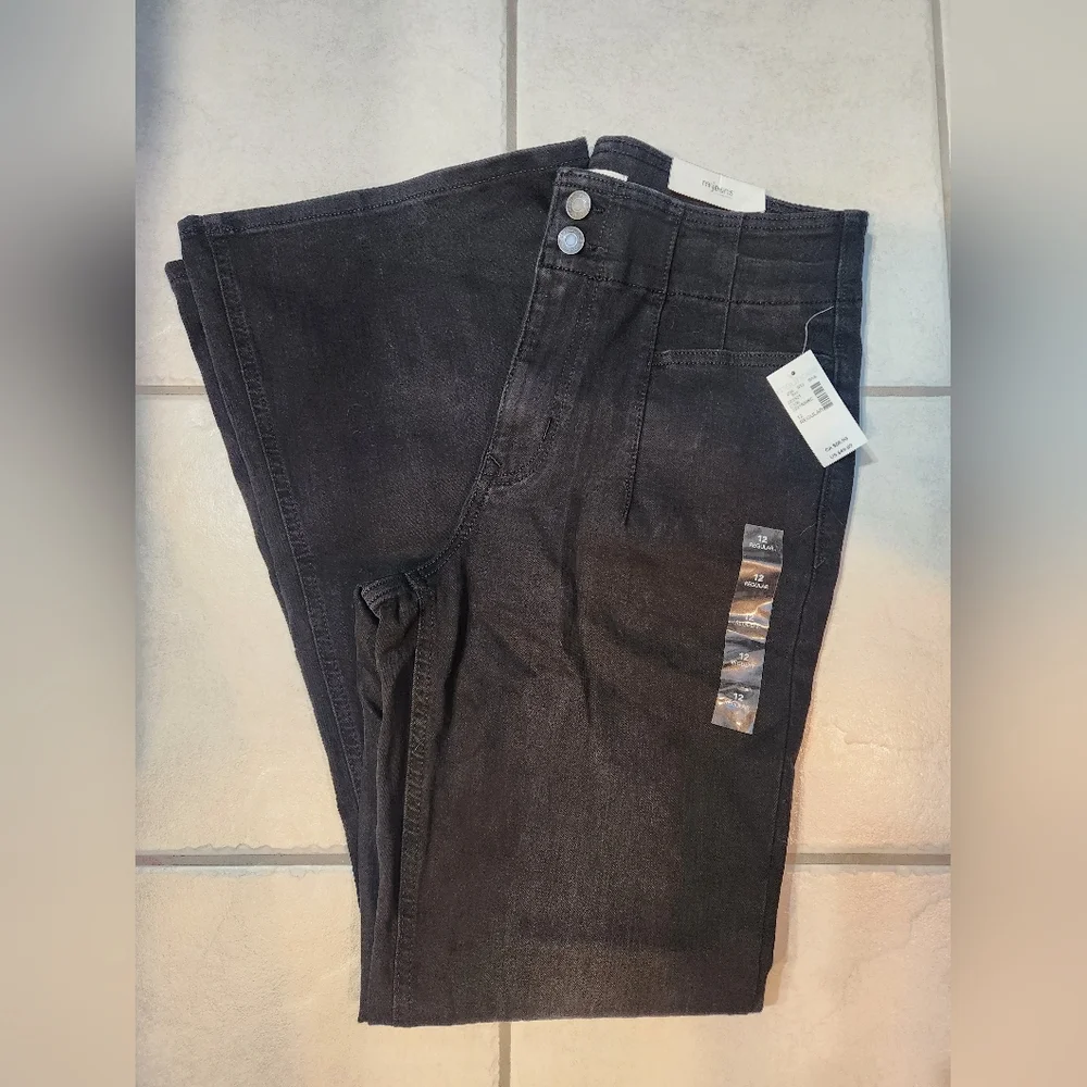 Maurices Black Wide Leg Flare Jeans - Picture 1 of 8